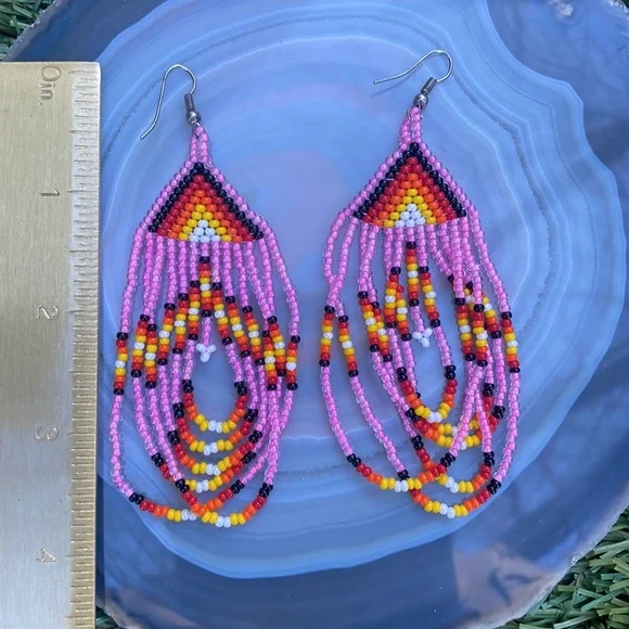 Handmade Beaded Earrings - Picture 6 of 6